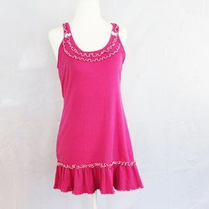 Betsey Johnson Medium Pink Nightgown/Chemise Ruffles & Bows